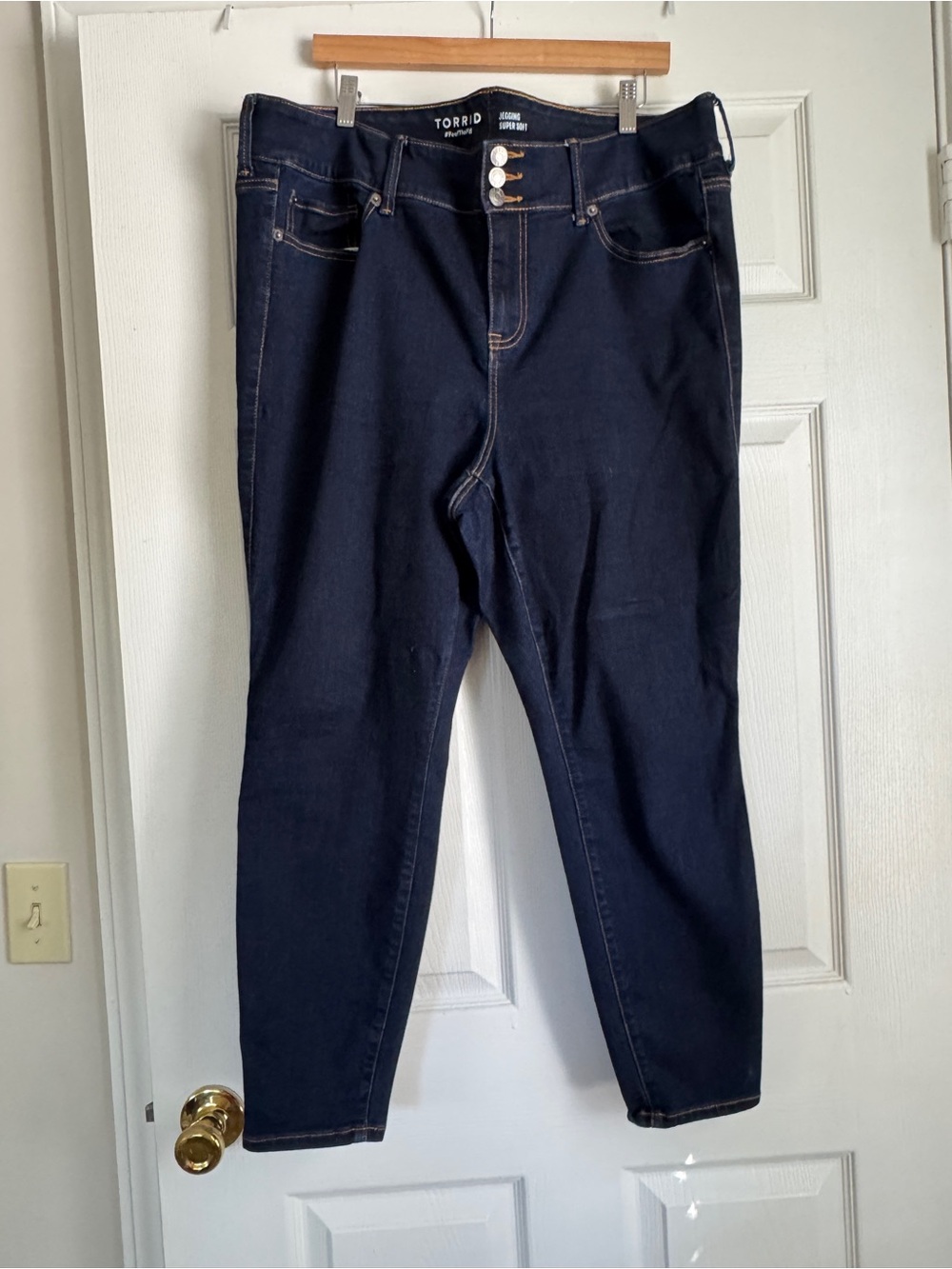 Torrid Dark Wash High-Rise Jeggings Jeans - Dark Blue
